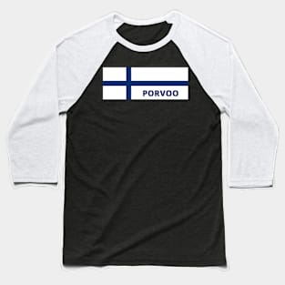 Porvoo City in Finnish Flag Baseball T-Shirt